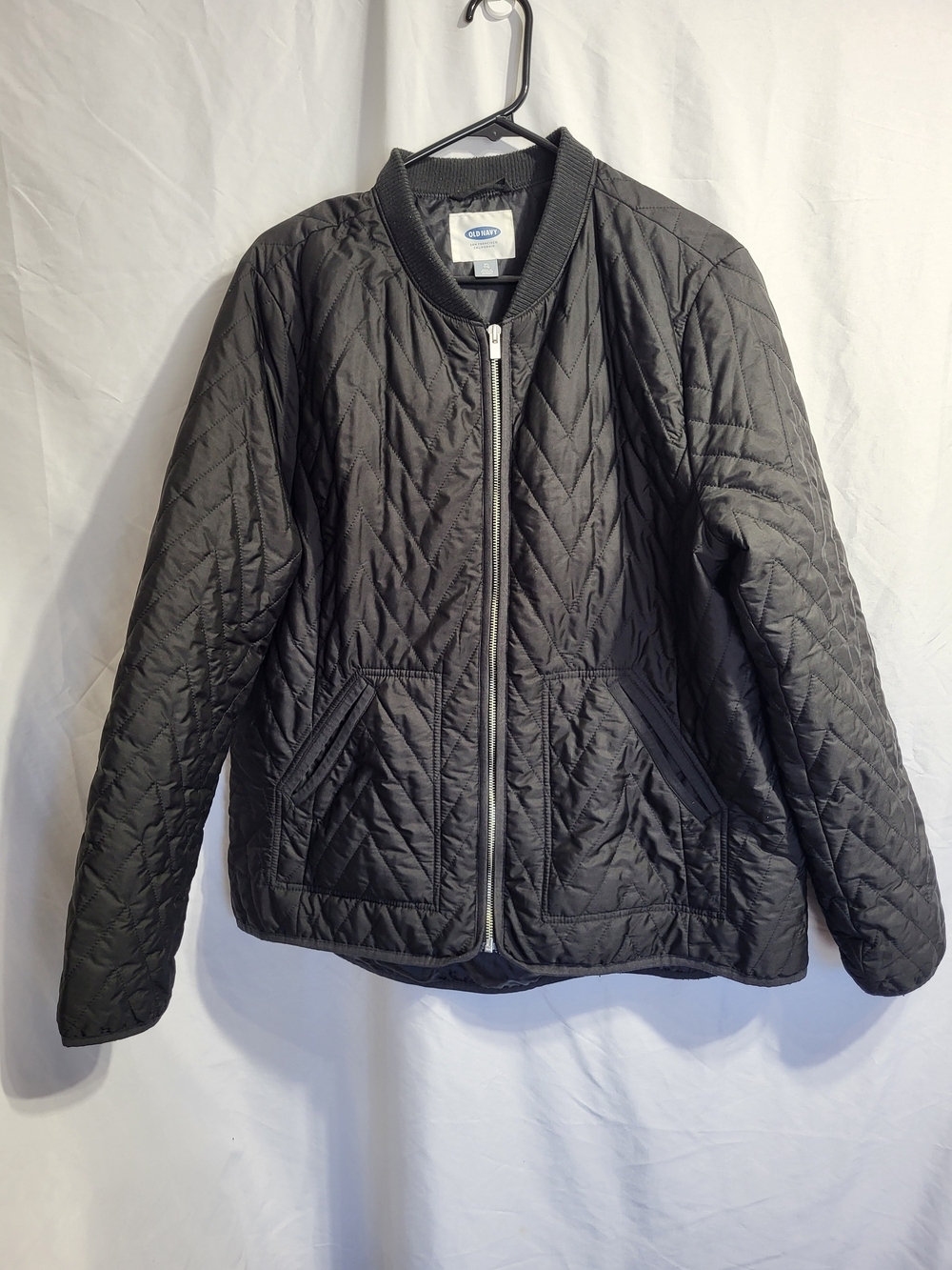 Old Navy Quilted Bomber Jacket - Black, Size XL